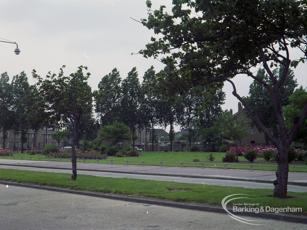 Britain in Bloom competition, showing corner of Bull Lane and Rainham Road North, Dagenham from across road, 1971