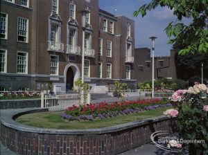Britain in Bloom competition, showing north end of Barking Town Hall with gardens, 1971