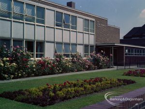 Britain in Bloom competition, showing Julia Engwell Clinic, Woodward Road, Dagenham gardens looking north-east, 1971