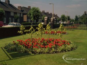 Britain in Bloom competition, showing Woodward Library, Woodward Road, Dagenham gardens, 1971