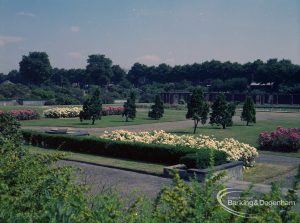Britain in Bloom competition, showing Mayesbrook Park, Dagenham sunken garden looking north-east, 1971
