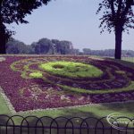 Britain in Bloom competition, showing Barking Park, with sloped flowerbed commemorating Royal British Legion, 1971