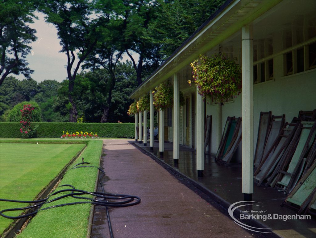 Britain in Bloom competition, showing Bowling Club in Barking Park, 1971