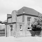 Village Infants School, Church Elm Lane, Dagenham [closed 23 July 1971], showing eastern end from north-east, 1971