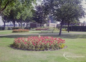 Britain in Bloom competition, showing St Chad’s Park, Chadwell Heath and pavilion, 1971