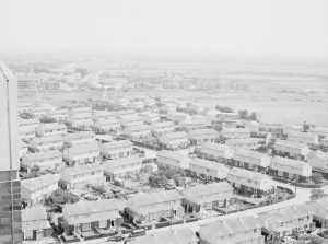 Dagenham Old Village area, taken from top of Thaxted House, Siviter Way, showing Rookery Farm area, 1971
