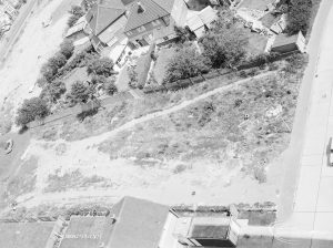 Dagenham Old Village area, taken from top of Thaxted House, Siviter Way, showing waste strip adjoining Thaxted House to north, 1971