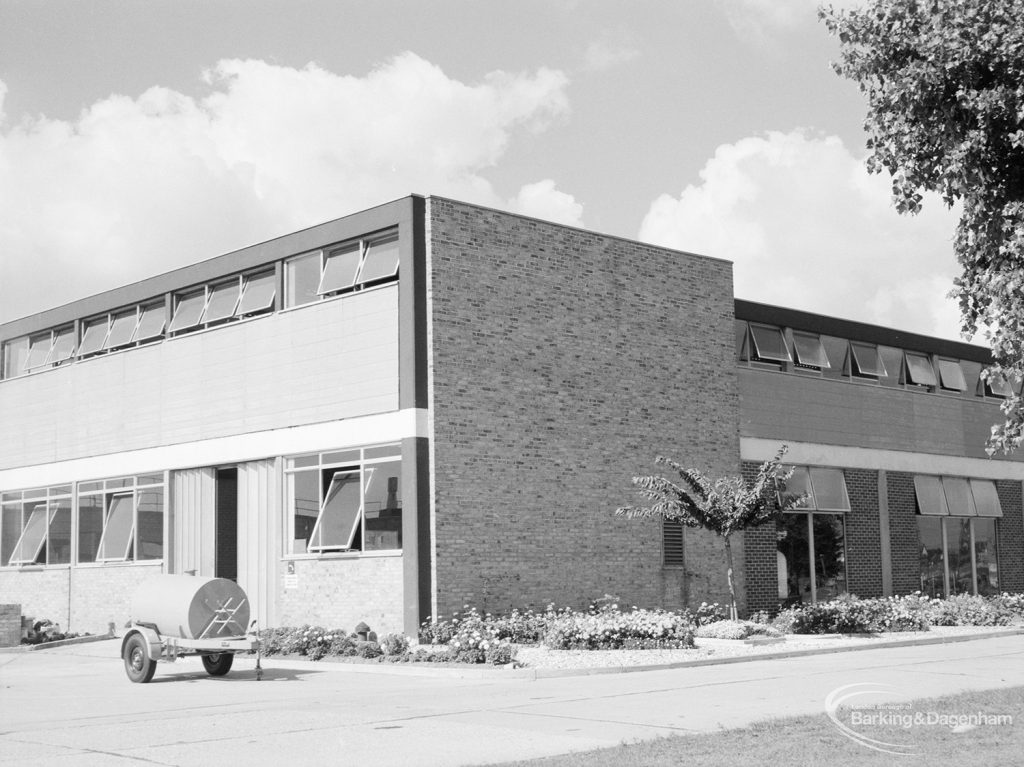 Sewage Works Reconstruction (Riverside Treatment Works) XXII, showing the power and pumping house from north-east, 1971