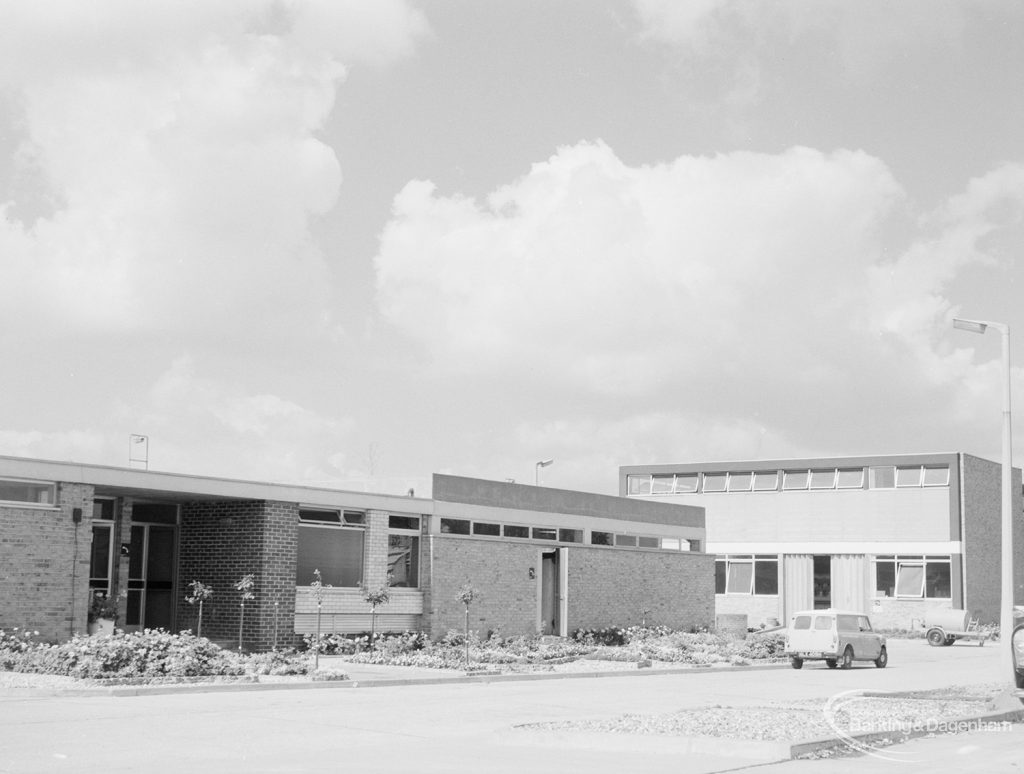 Sewage Works Reconstruction (Riverside Treatment Works) XXII, showing buildings to east of pump house (shown on right), 1971