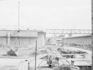 Sewage Works Reconstruction (Riverside Treatment Works) XXII, showing unfinished area, 1971