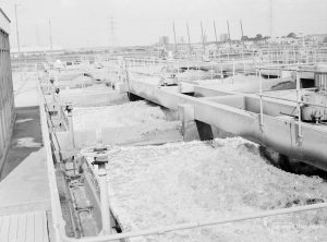 Sewage Works Reconstruction (Riverside Treatment Works) XXII, showing overhead cleansing conduit, 1971