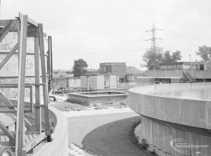 Sewage Works Reconstruction (Riverside Treatment Works) XXII, showing lip of digester and steel cage on left, 1971