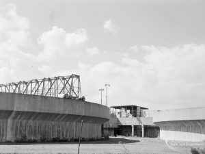 Sewage Works Reconstruction (Riverside Treatment Works) XXII, showing sunken digester with large gantry, 1971