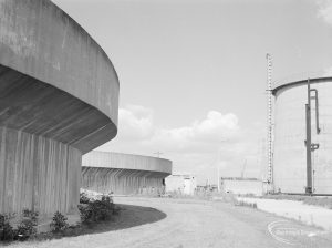 Sewage Works Reconstruction (Riverside Treatment Works) XXII, showing powerful walls of sunken digesters, 1971
