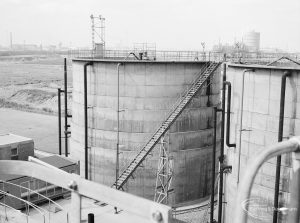 Sewage Works Reconstruction (Riverside Treatment Works) XXII, showing view from top of digester looking towards others, 1971