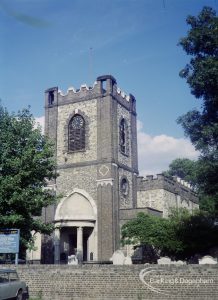 St Peter and St Paul’s Parish Church, Dagenham Village, from south-east, 1971