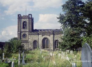 St Peter and St Paul’s Parish Church, Dagenham Village, from south, 1971