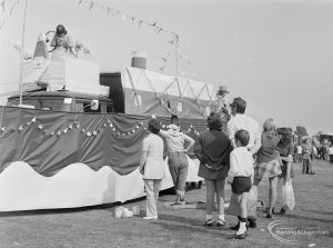 Assembly and departure of Barking Carnival 1971 from Mayesbrook Park, showing nautical float, 1971