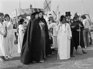 Barking Carnival 1971 from Mayesbrook Park, showing, men and women dressed as witches, 1971