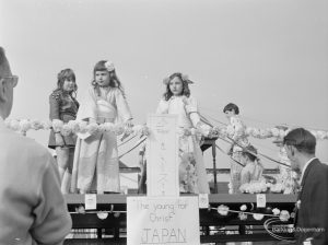 Barking Carnival 1971 from Mayesbrook Park, showing children on the ‘The Young for Christ – Japan’ float, 1971