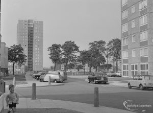 Becontree Heath housing development, showing tower blocks in Stour Road, Dagenham, 1971