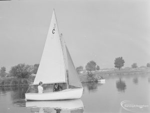 3c’ boat becalmed, at the Sailing Regatta in Mayesbrook Park, Dagenham, 1971