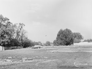 Old Dagenham Village housing development, showing cleared site with buildings razed south of Crown Street, 1971