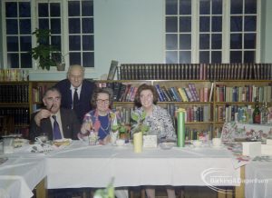 Rectory Library, Dagenham, showing staff Christmas lunch, 1971