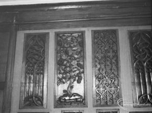 Panelling from Belhus (top row), on loan from Victoria and Albert Museum and displayed in Valence House, Becontree Avenue, Dagenham, 1972