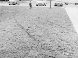 Damage to turf in Gascoigne area, Barking by resident using van, 1972