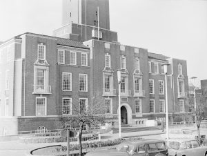 Barking Town Hall from north-east, 1972