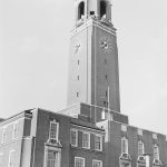 Barking Town Hall clocktower from north-east, 1972