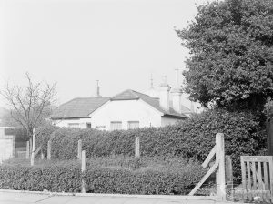 Site for Housing development at Paulatim Lodge, Chadwell Heath, taken after fire in roof and showing Holly Cottage, 1972