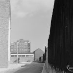 New Dagenham Swimming Pool at Becontree Heath, showing canyon at west end of baths, facing south, 1972