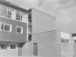 Housing at Becontree Heath, showing north side with blank brick walls, 1972