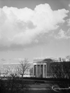 Civic Centre, Dagenham, showing front exterior with portico, 1972