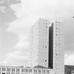 Housing, showing Hawkwell House tower block, Becontree Heath, taken from south, 1972