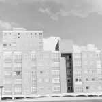 Recent housing at Becontree Heath, showing north end of parade of shops and flats opposite Dagenham Swimming Pool, 1972