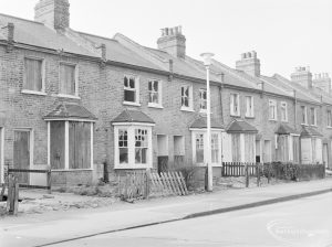 Bay-windowed houses in Exeter Road, Dagenham prior to demolition, 1972