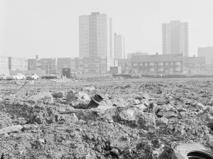 Borough Engineer’s Department clearance of site at Lindsell Road, Barking (Gascoigne 4, Stage 2), showing view to north-west, 1972