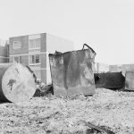 Borough Engineer’s Department clearance of site at Lindsell Road, Barking (Gascoigne 4, Stage 2), showing huge tanks not removed from west side, 1972