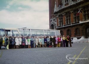 NALGO party in Calais, in front of the Town Hall, 1972
