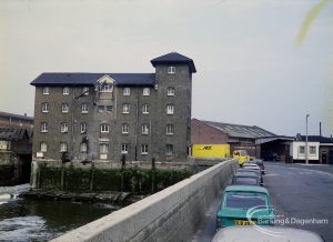 Barking Quay, showing mill and two warehouses, 1972
