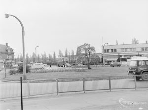 Merry Fiddlers’ roundabout, Becontree Heath, Dagenham, looking from south-east, 1972