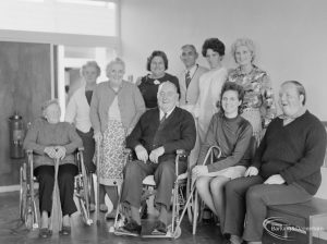 Leys Avenue Occupational Centre for the Physically Handicapped, Dagenham, showing group of people laughing and smiling, 1972