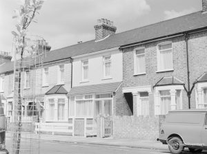 Photographic negative taken for London Borough of Barking Town Planning exhibition on ‘Beautifying Slum Areas’, 1972