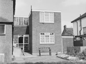 Exterior of Abbeyfield Society (Barking) Limited, Strathfield Gardens, Barking, rear of house, 1972