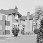 Exterior of Abbeyfield Society (Barking) Limited, Strathfield Gardens, Barking, from south-east, 1972