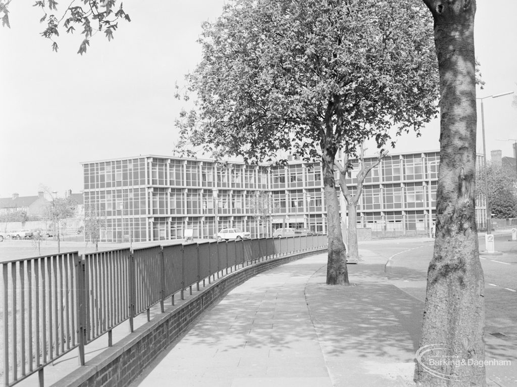 Barking Hospital, Upney Lane, Barking, main building from south, 1972