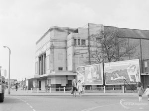 Becontree Heath development from west, including Mayfair Cinema [became Odeon Cinema and now closed], 1972